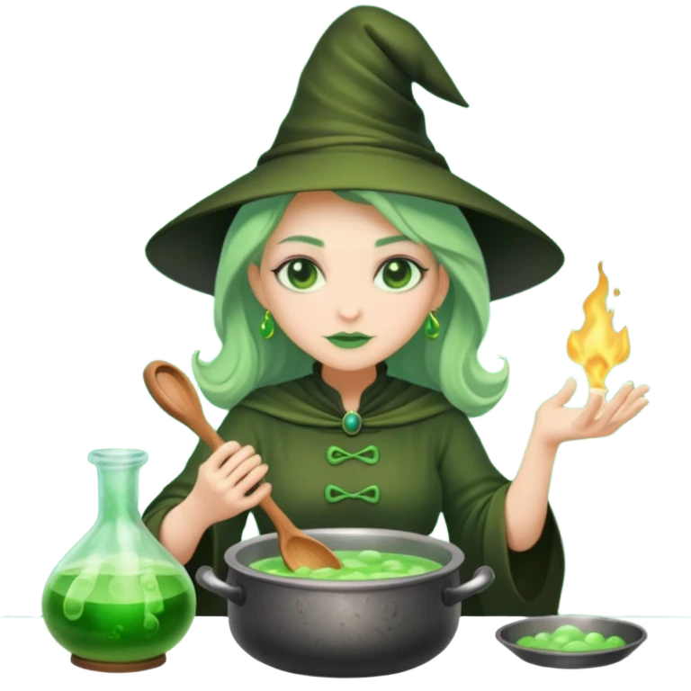 green witch cooking potion emoji