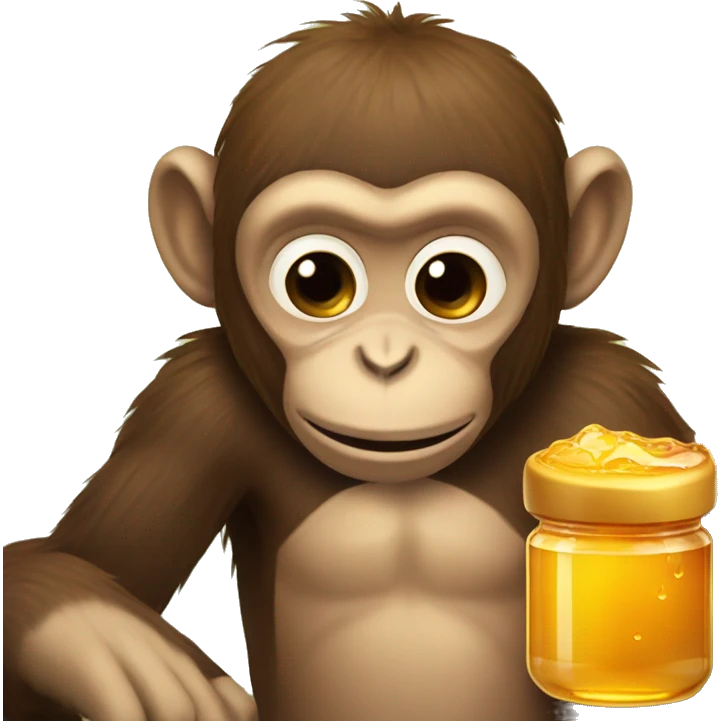 Monkey with monkey in his honey emoji