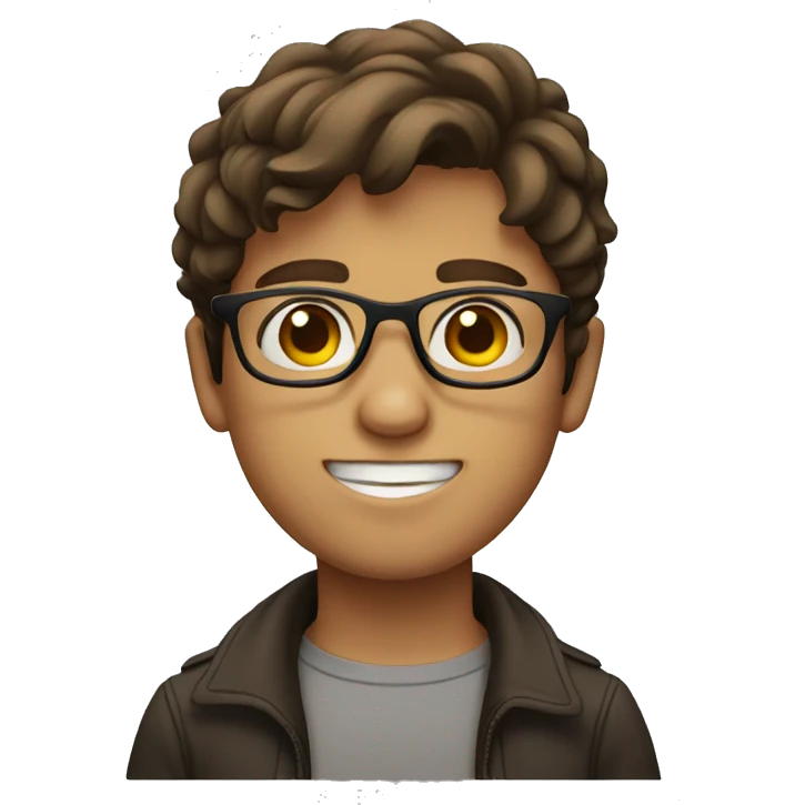 brown haired boy in glasses emoji