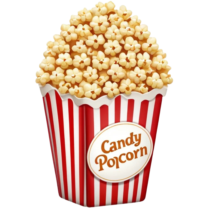 sweet popcorn in a red and white vertically striped package, candy popcorn emoji