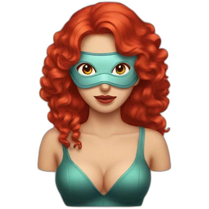 red hair mistress with a mask emoji