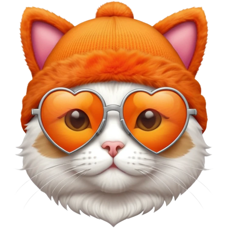 cat wearing a beanie and heart-shaped sunglasses emoji