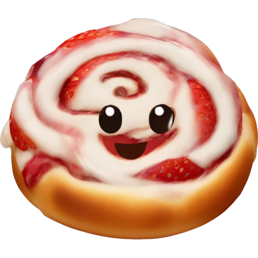 Strawberry cinnamon roll  emoji