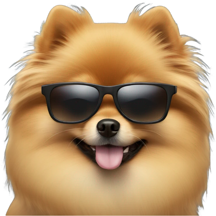 Tan Pomeranian with sunglasses emoji