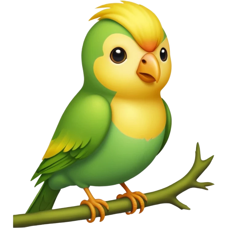 A love bird with color green and his head yellow  emoji