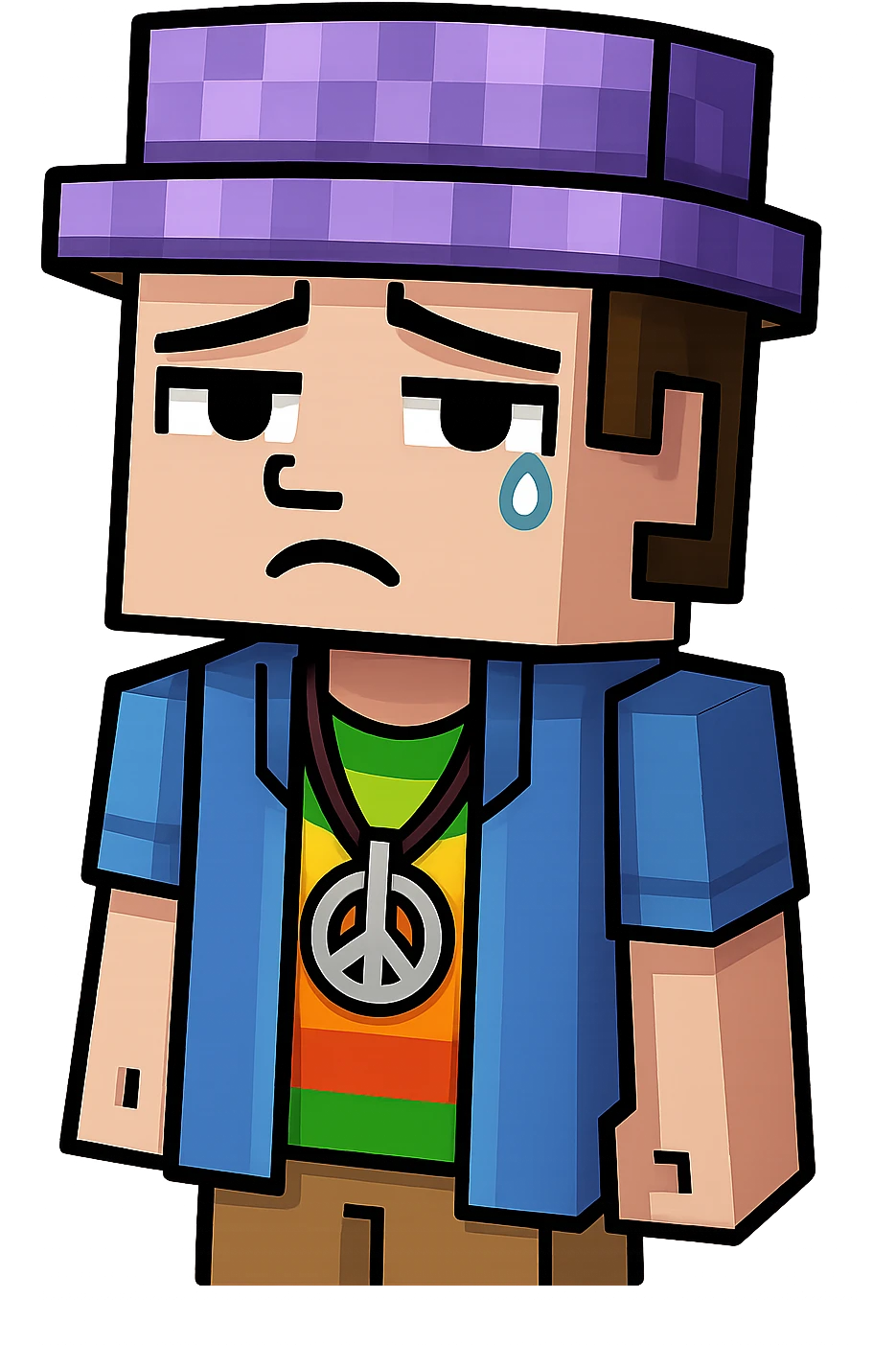 Extract every character from the picture. character including the clothes and accessories they are wearing, and place on a transparent background. Keep the original style and appearance exactly the same. and separately give me the each character picture. There is 3 character in this image. there is two dog

 emoji