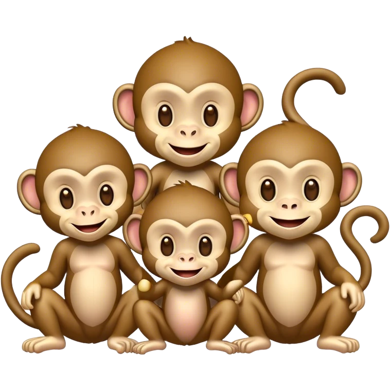 3 monkeys love emoji