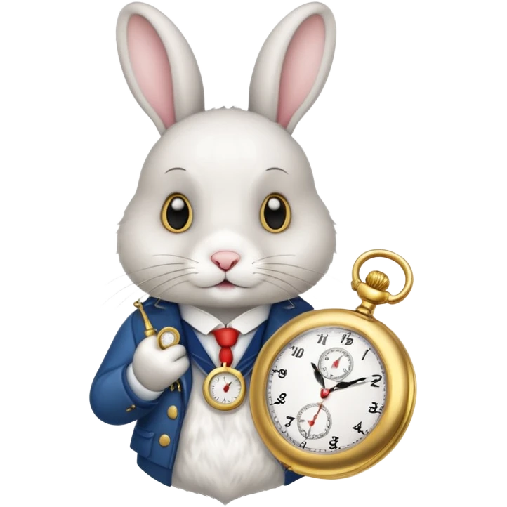 Rabbit holding watch meme emoji
