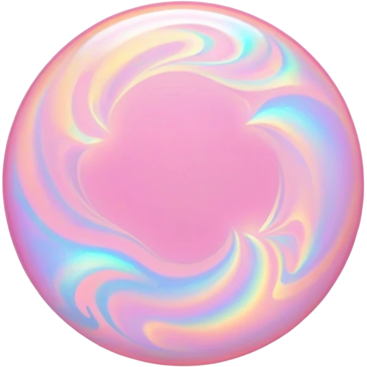round cut pink holographic opal with iridescent fire and pastel swirls emoji