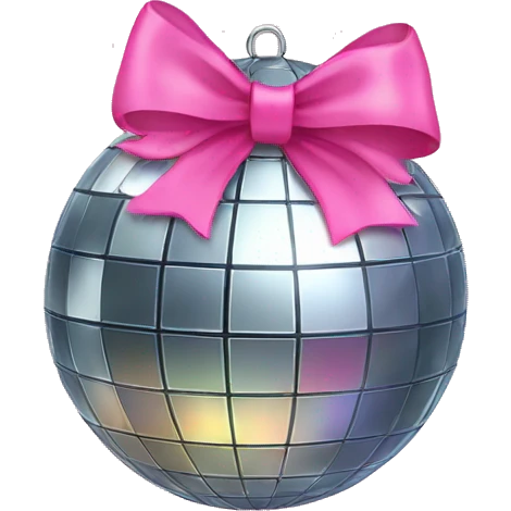 disco ball with pink bow emoji