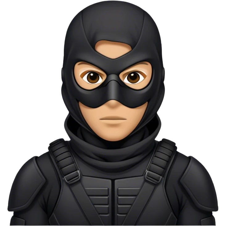 A masked assassin in a black tactical suit emoji