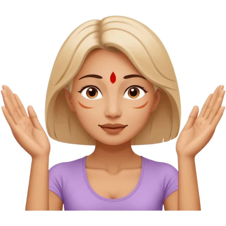 Minimal wellness-style emoji of a woman doing face yoga exercises, hands gently lifting and stretching facial muscles, calm and natural look, clear face yoga movement, simple and easy-to-understand icon, no beauty or medical elements

 emoji