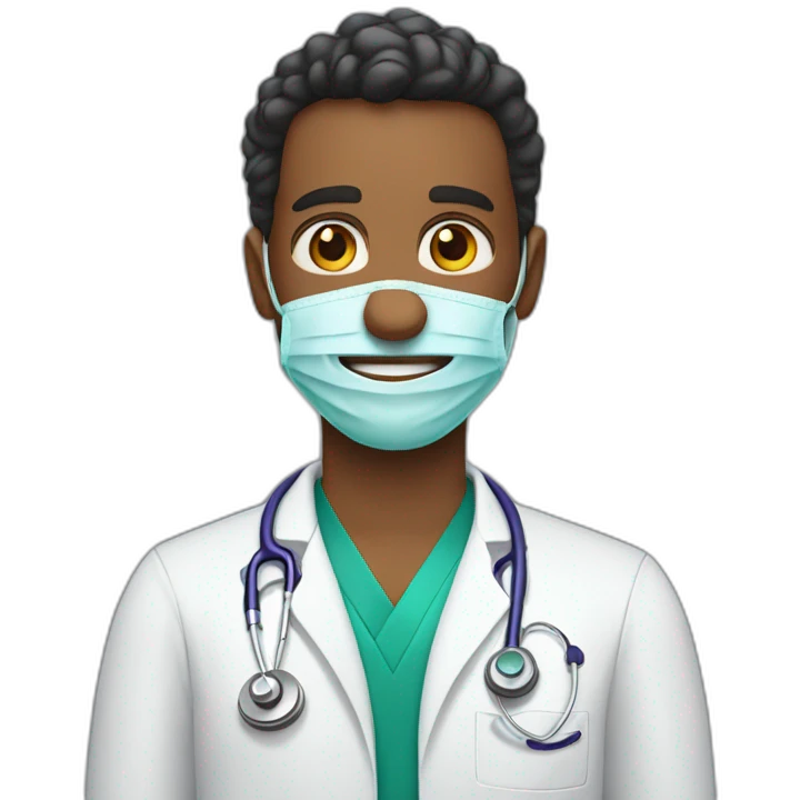 Médico, 36 anos, pele branca e sem barba emoji