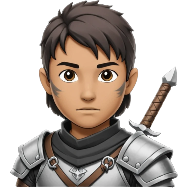 Humano guerrero dnd estilo blanco y negro dibujo emoji