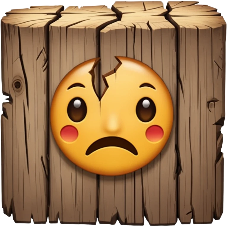 uma madeira com cara de emoji