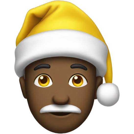 Black and Yellow Santa hat emoji
