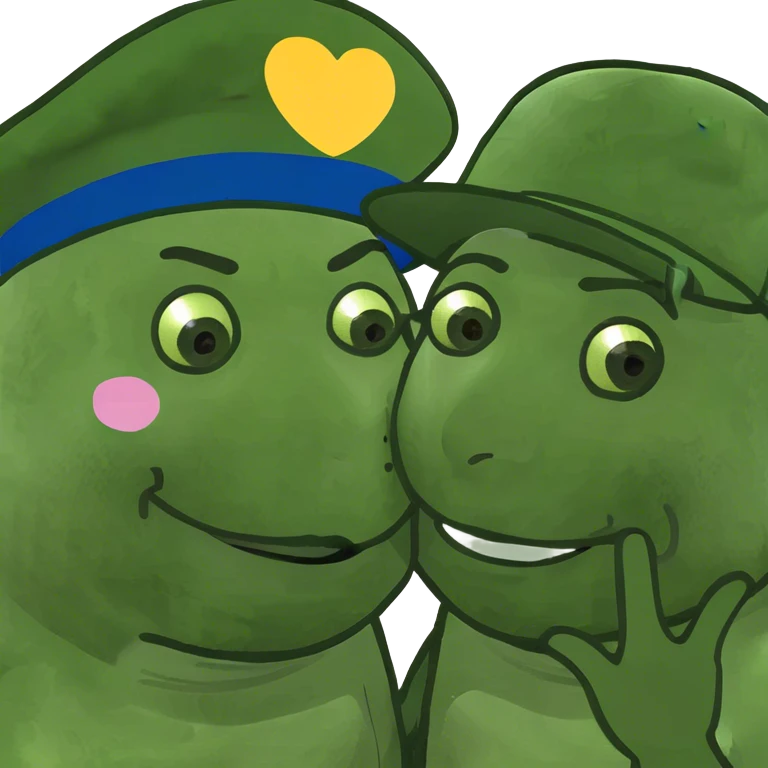 Emoji dando beijo na bochecha do outro emoji