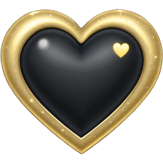 black heart with gold sparkles emoji