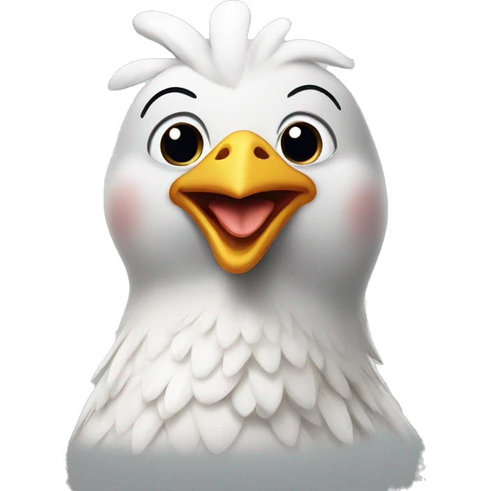 white whole happy chicken emoji emoji