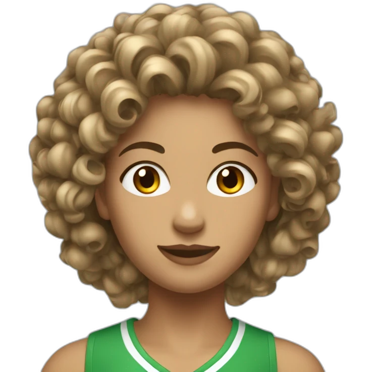 femme athletique cheveux bouclés emoji