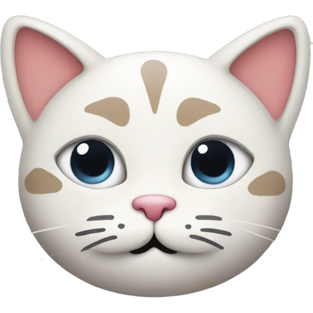 Cat with big hearts in place of eyes with a soft smile. Minimalist style emoji