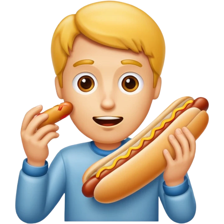 man eating a hot dog emoji