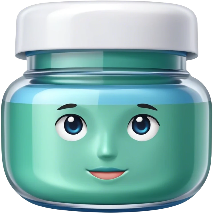 blue and green aesthetic jar of face cream  emoji