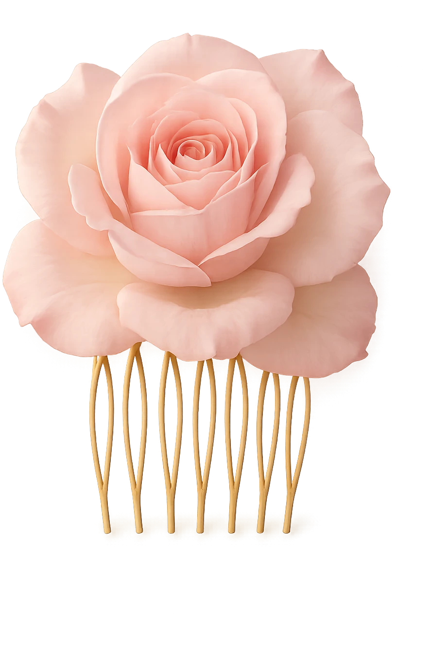pink rose hair comb, soft and dreamy emoji