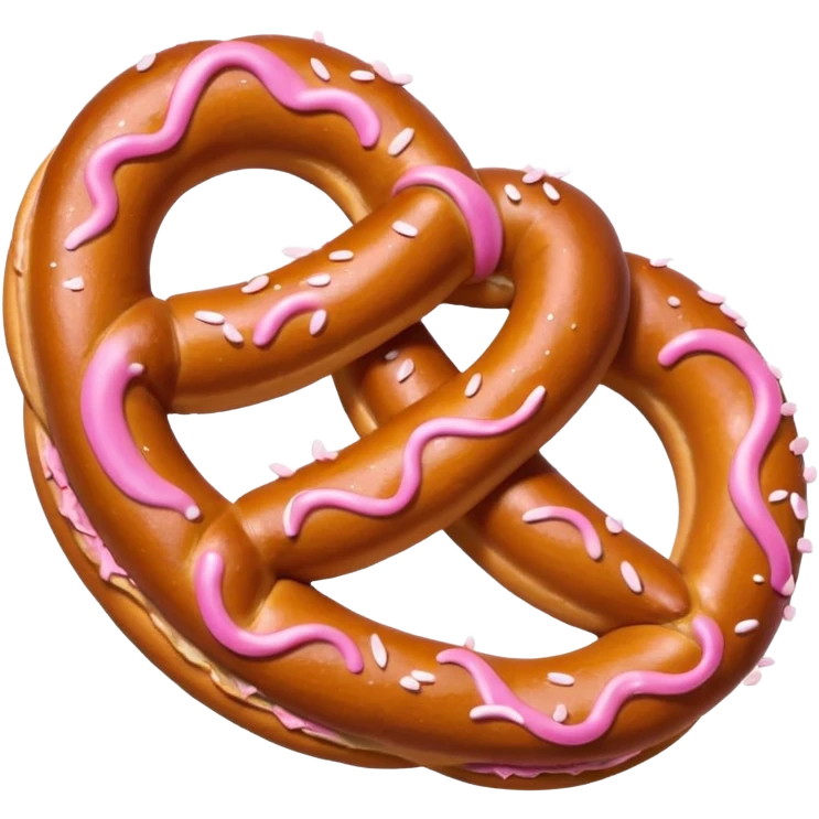 cute pretzel pink emoji