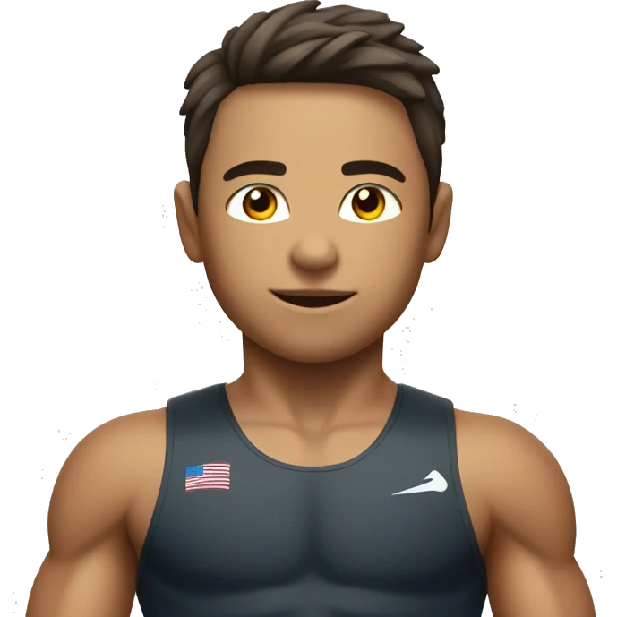 Triatleta niño musculoso emoji