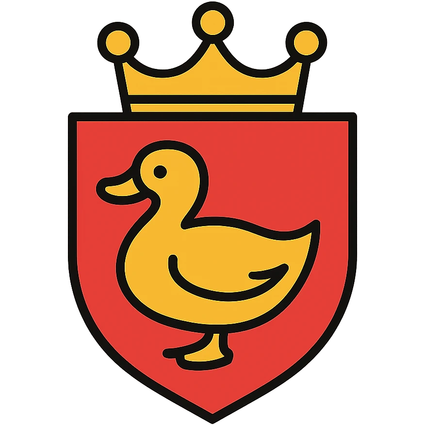 logo de Duc, blason stylisé avec couronne emoji