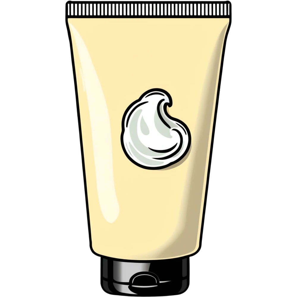 used tube of hand cream, bent in the middle, cap on, a bit of cream at the opening emoji
