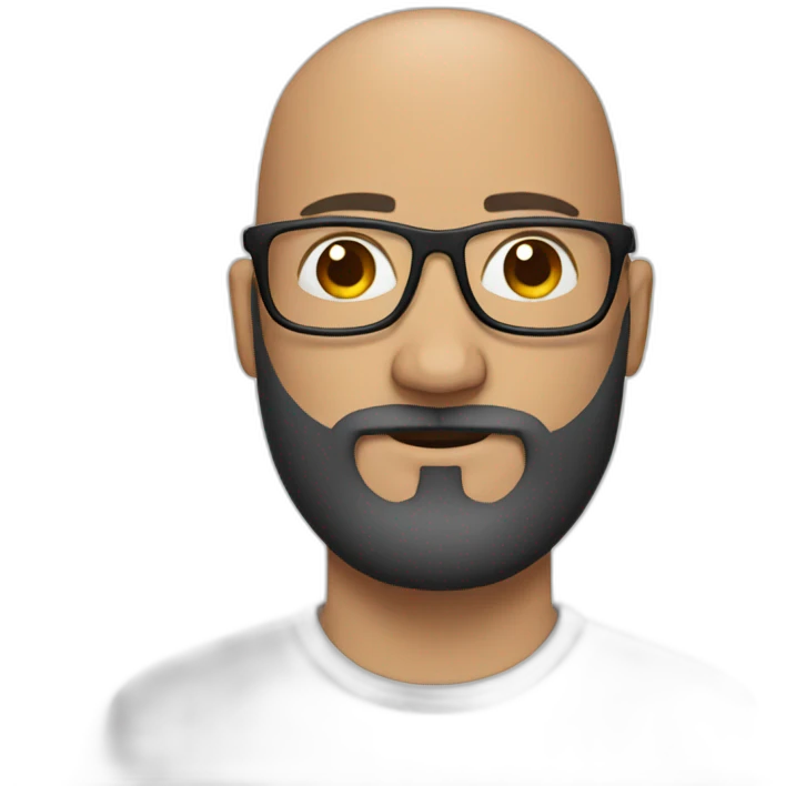 bald man with beard and glasses emoji