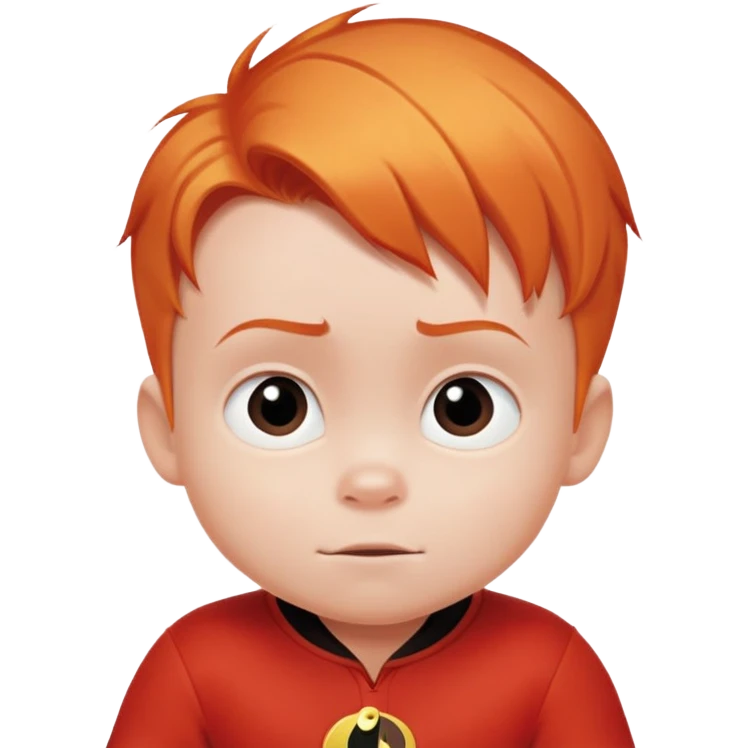 baby Jack Jack from The Incredibles with orange hair in red onesie emoji