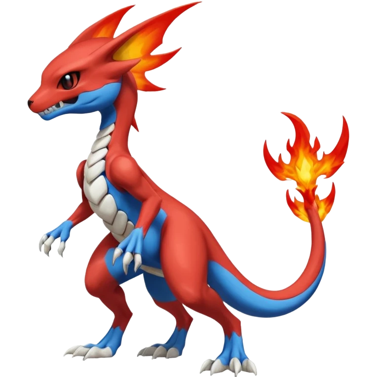 Skeletal Koraidon-Veemon-Digimon-Latias-Peppercat-Pokémon-Flamedramon-fusion-animal-hybrid-creature, Full body  emoji