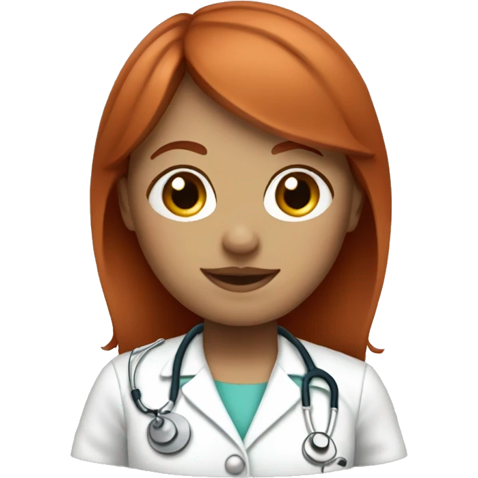 Redhead nurse with nose piercing and bangs emoji