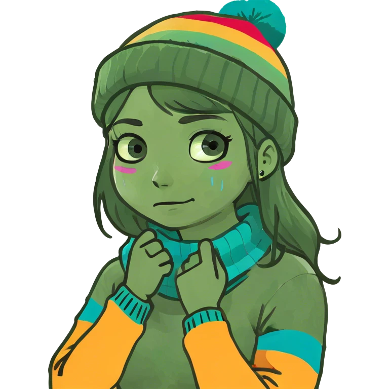 arms crossed holding neck crying girl emoji