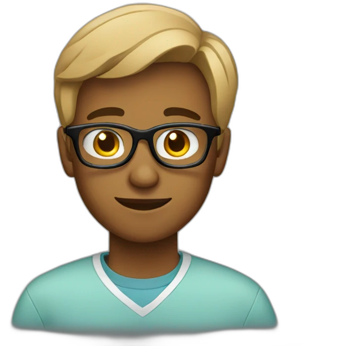 A male high school student wearing glasses  emoji
