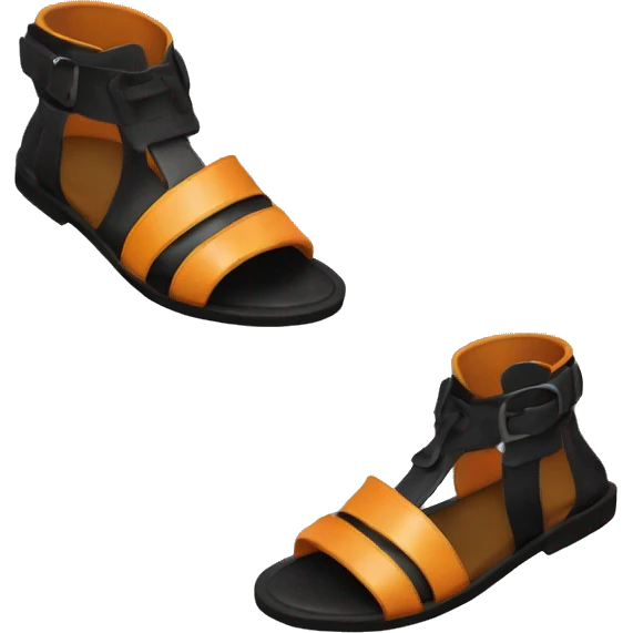 black hermes oran sandals emoji