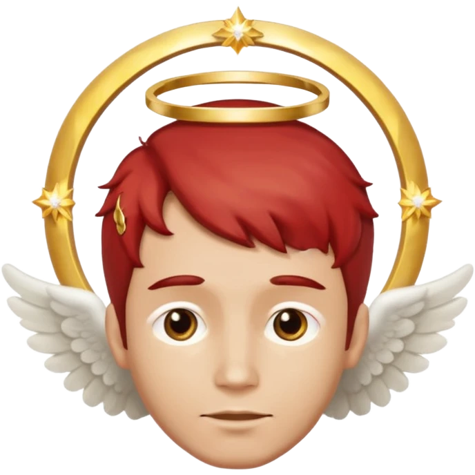 Red man with angel horizontal ring above head  emoji