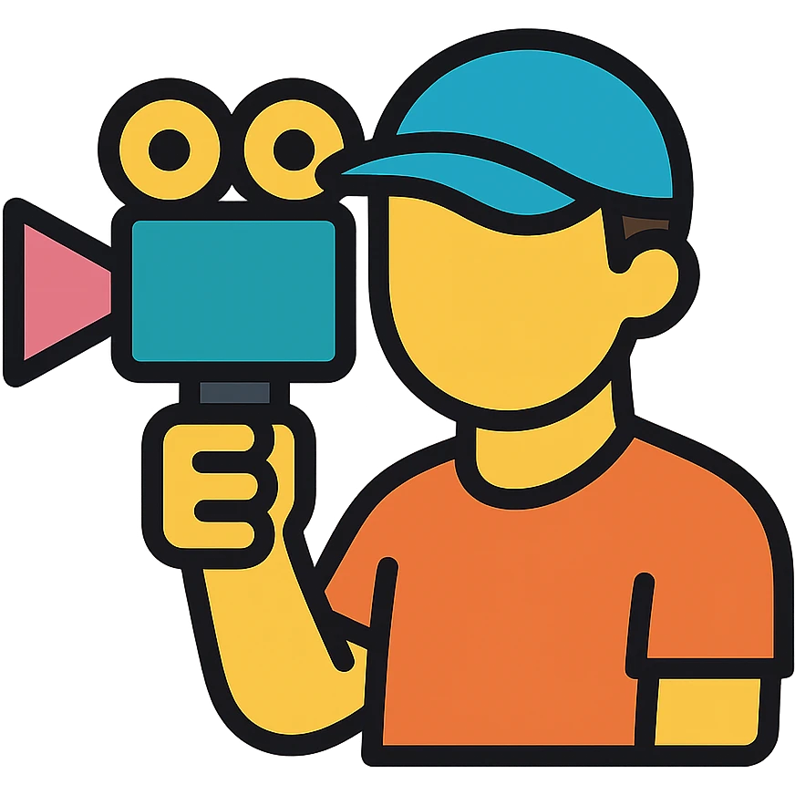cinéaste tenant une caméra emoji