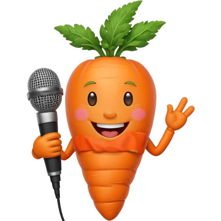 singing carrot with microphone emoji