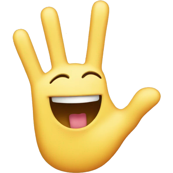 smiley creating a w with three fingers emoji
