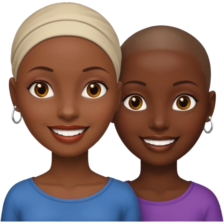 Ma meilleur amie et moi (femme) africaine cheveux rasé emoji