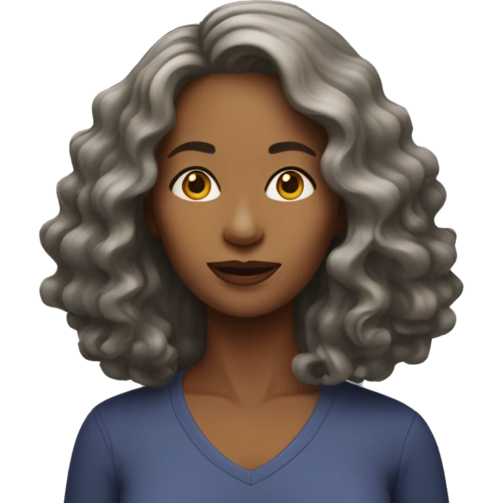 midlife woman with shoulder length wavy hair emoji