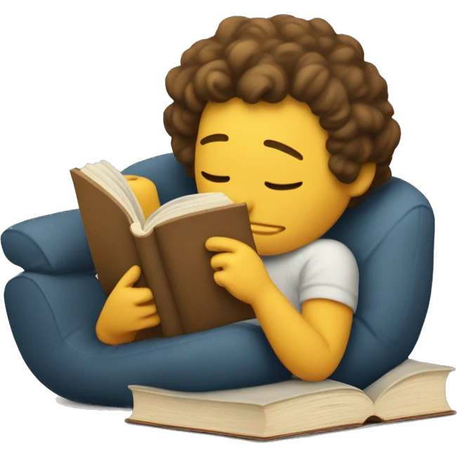Curled up reading a book  emoji
