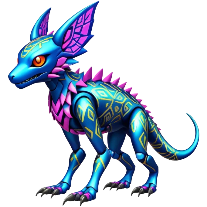  colorful modern cyber-Fakémon-Digimon-Trico-Vernid-creature (full body) emoji