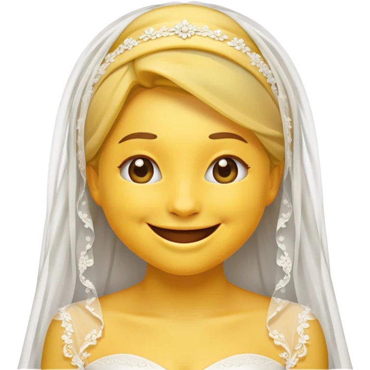 Yellow emoji style bride who is giggling  emoji