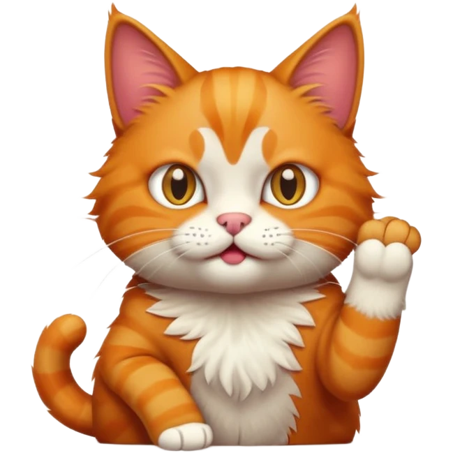 Рыжий кот показывает фак emoji