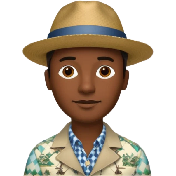 Homme. Créole réunionnais avec chapeau tour eifeil emoji